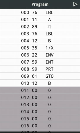 RCL58 main screen