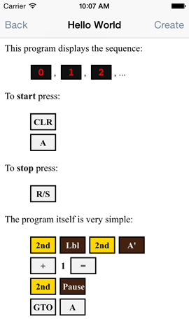 RCL59 help screen